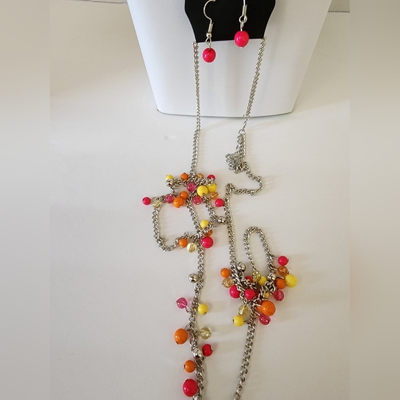 Paparazzi Miami Mojitio Multi Necklace Earring set (NWT) - Picture 9 of 14